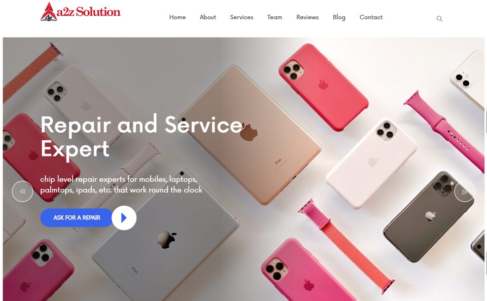 A2Z Solution website screenshot