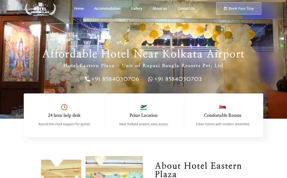 Hotel Eastern Plaza website screenshot