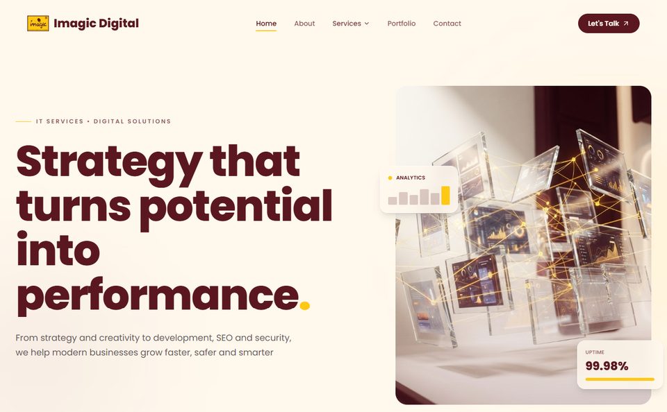 Imagic Digital website screenshot