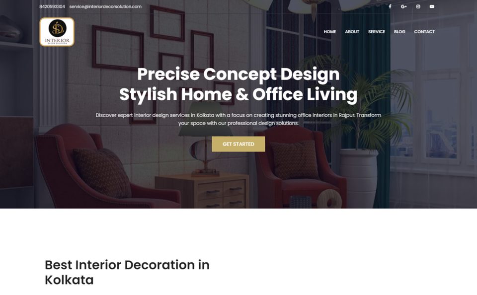 Interior Decor Studio website screenshot