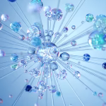 3D render abstract digital visualization depicting neural networks and AI technology
