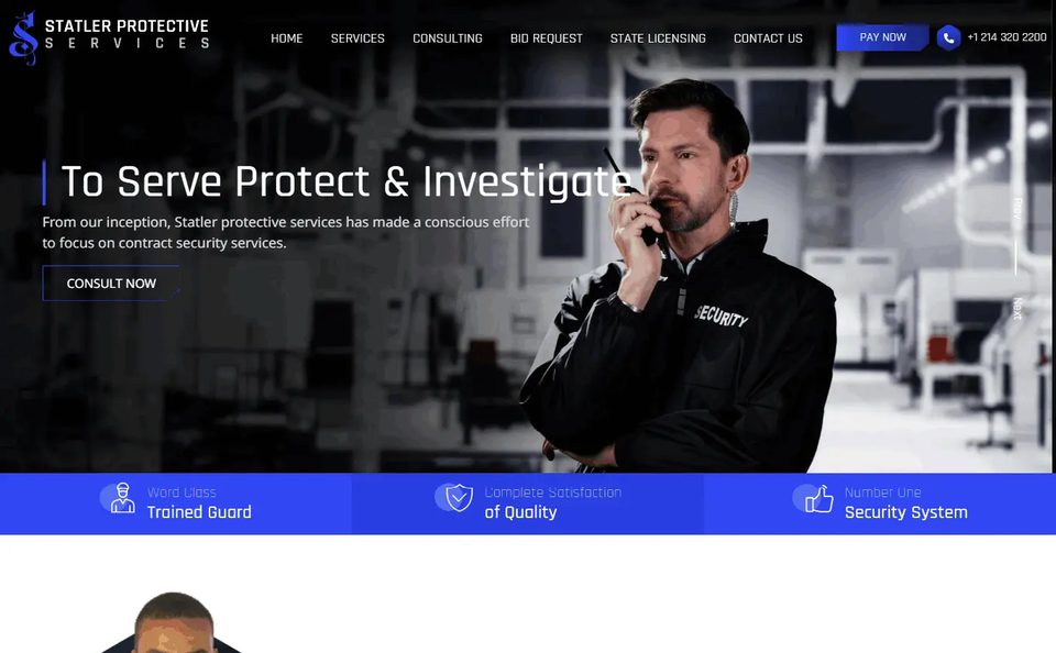 Statler Protective Services website screenshot
